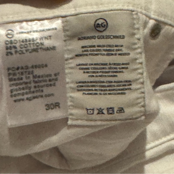 AG The Hailey Ex-Boyfriend Roll-Up Cuff Short 30R Optic White - Picture 6 of 16